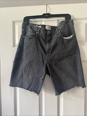 Distressed Black Cutoff Denim Shorts